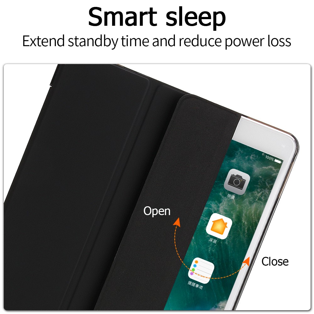Tri-fold Stand Auto-wake/sleep Leather Protector Case for iPad Pro 10.5 (2017) - Black-6
