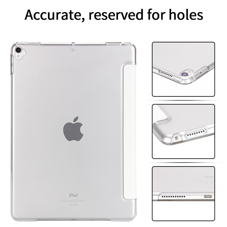 Tri-fold Stand Auto-wake/sleep Leather Protector Cover for iPad Air 10.5 (2019) / Pro 10.5 (2017) - White-4
