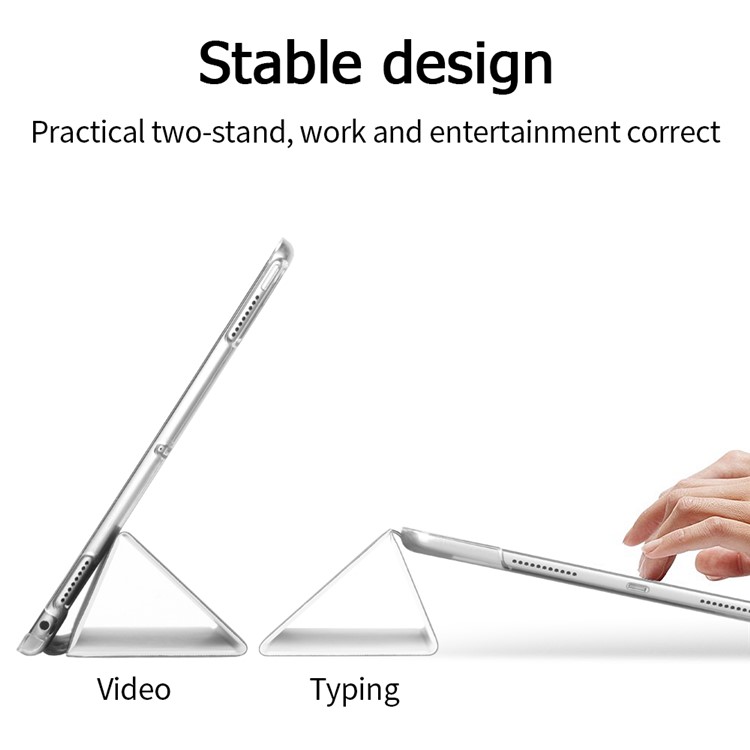 Tri-fold Stand Auto-wake/sleep Leather Protector Cover for iPad Air 10.5 (2019) / Pro 10.5 (2017) - White-5
