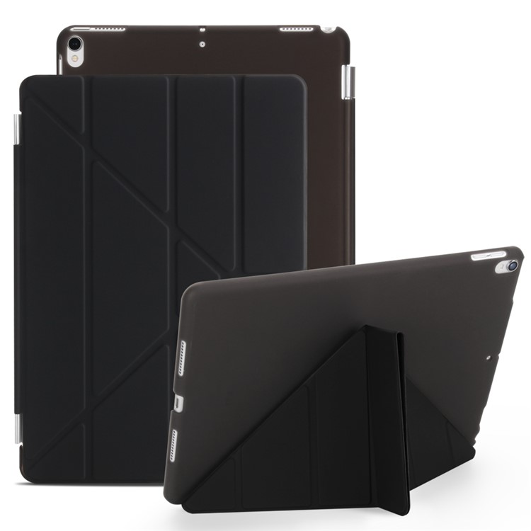 Auto-wake/sleep 2-in-1 PC Companion Shell + Origami Stand Smart Leather Cover for iPad Pro 10.5 inch (2017) - Black-1