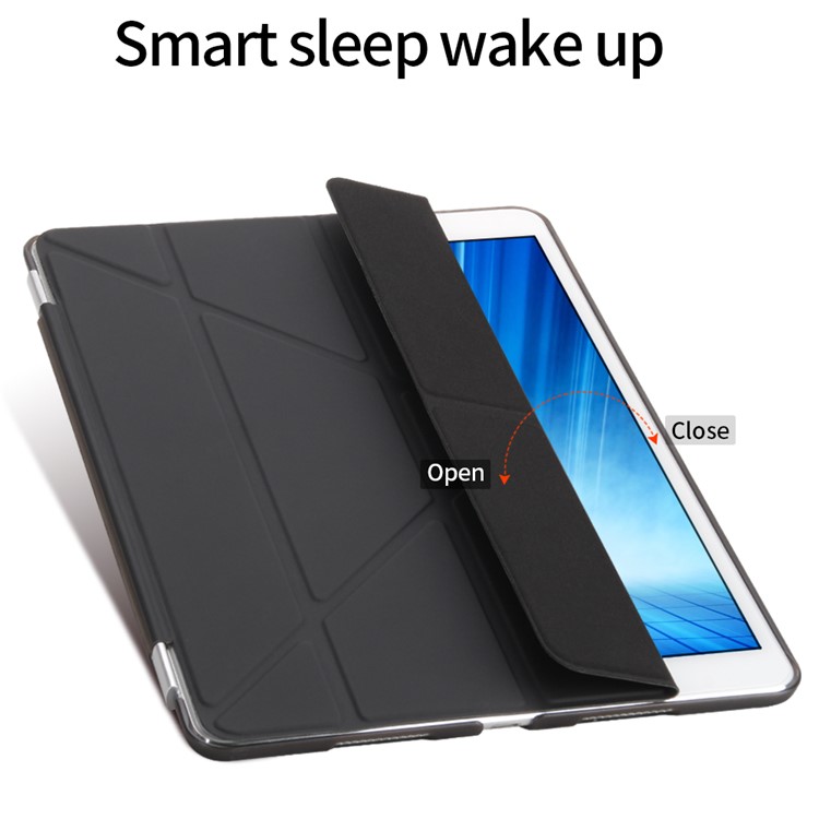 Auto-wake/sleep 2-in-1 PC Companion Shell + Origami Stand Smart Leather Cover for iPad Pro 10.5 inch (2017) - Black-2