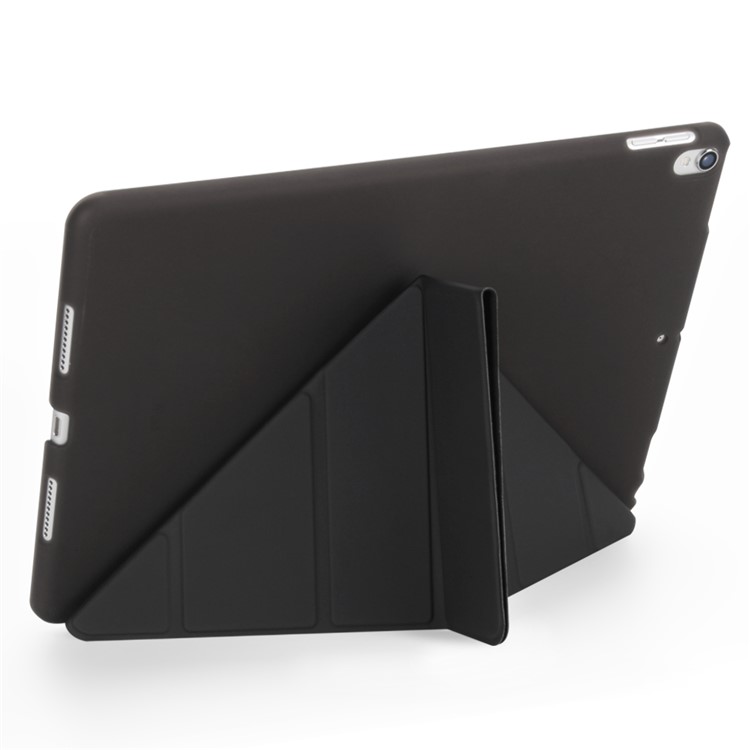 Auto-wake/sleep 2-in-1 PC Companion Shell + Origami Stand Smart Leather Cover for iPad Pro 10.5 inch (2017) - Black-4
