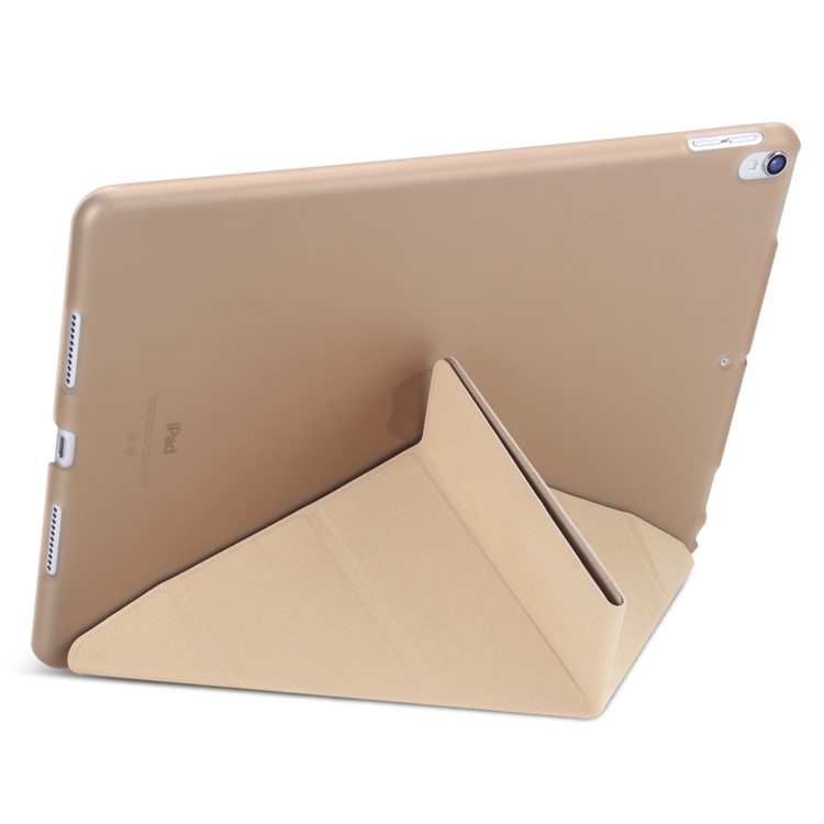 Risvegliare 2-fra-1 PC Companion Casingl + Origami Stand Smart Leather copertura per iPad Pro 10,5 pollici(2017) - Oro-3