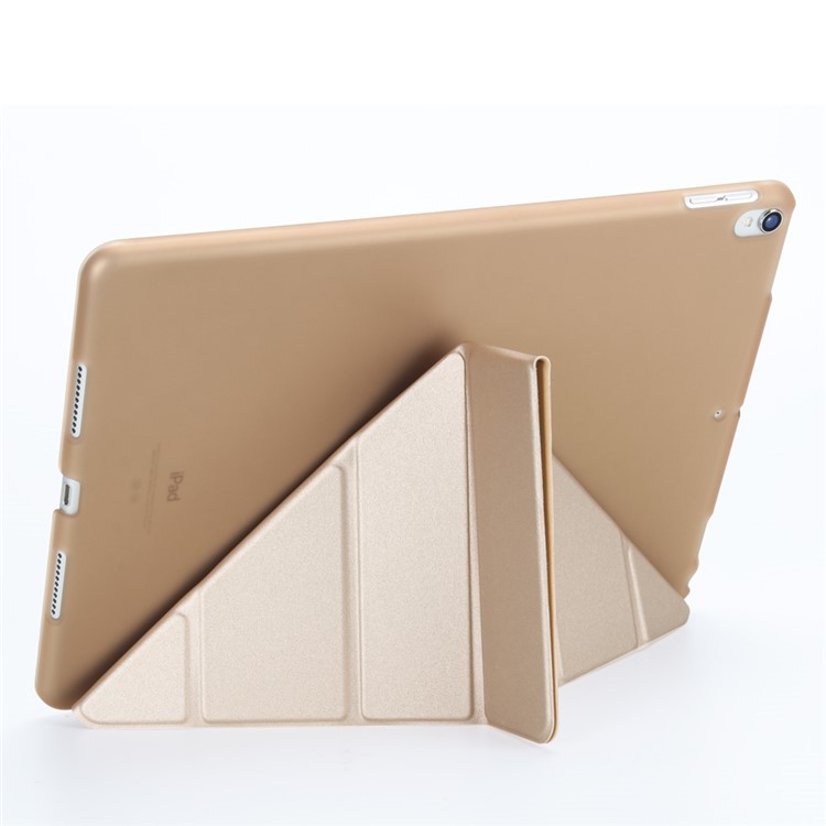Risvegliare 2-fra-1 PC Companion Casingl + Origami Stand Smart Leather copertura per iPad Pro 10,5 pollici(2017) - Oro-4
