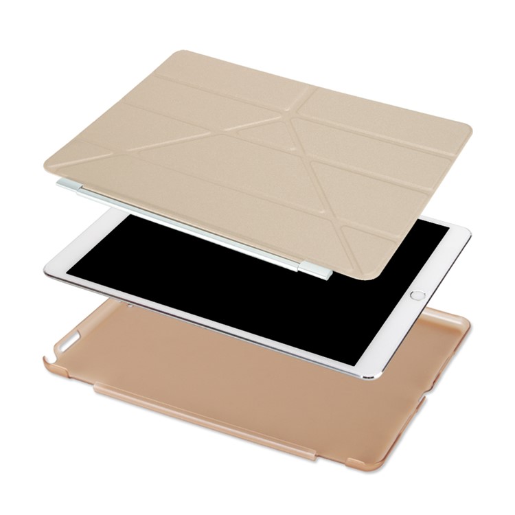 Risvegliare 2-fra-1 PC Companion Casingl + Origami Stand Smart Leather copertura per iPad Pro 10,5 pollici(2017) - Oro-6