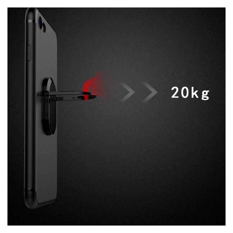 Matte Finish Ring Holder Kickstand Flexible TPU Case with Built-in Magnetic Metal Sheet for iPhone 7 - Black-5