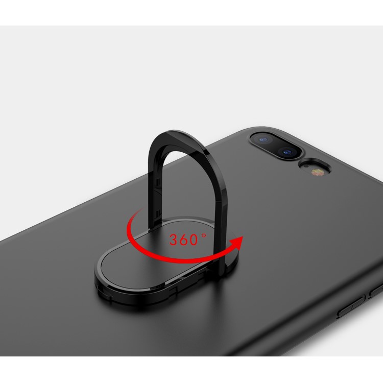 Magnetic Ring Holder Kickstand Matte TPU Phone Case for iPhone 7 Plus - Black-8