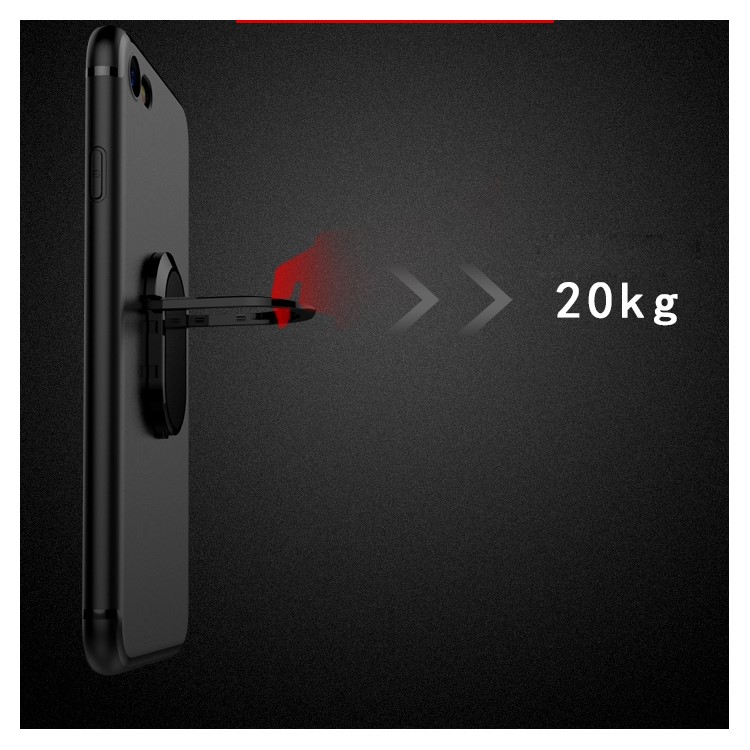 For iPhone 6s Plus / 6 Plus Magnetic Ring Holder Kickstand Matte TPU Phone Case - Black-14