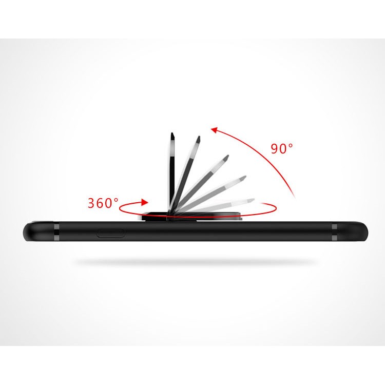 For iPhone 6s Plus / 6 Plus Magnetic Ring Holder Kickstand Matte TPU Phone Case - Black-4