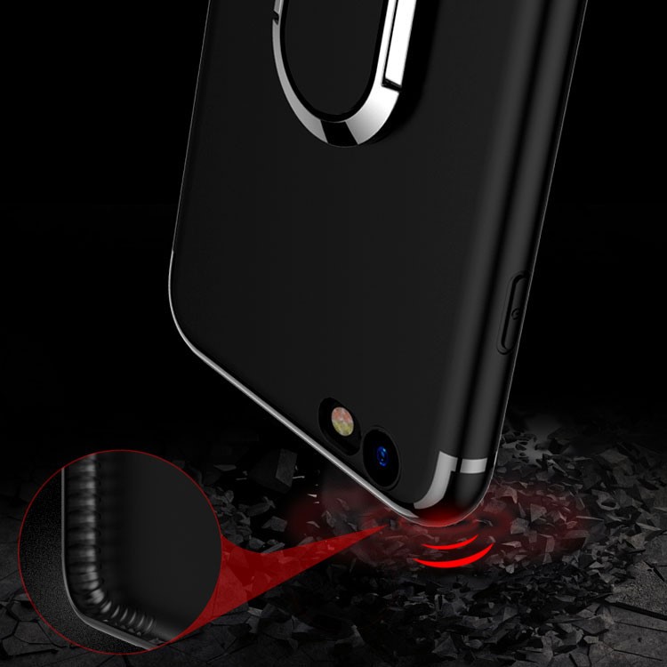 For iPhone 6s Plus / 6 Plus Magnetic Ring Holder Kickstand Matte TPU Phone Case - Black-5