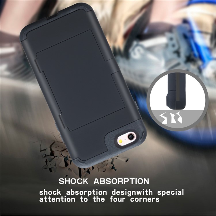 Card Slot TPU + PC Combo Phone Case for iPhone 6 Plus / 6s Plus - Black-2