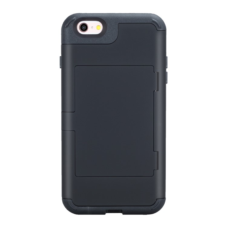 Card Slot TPU + PC Combo Phone Case for iPhone 6 Plus / 6s Plus - Black-4