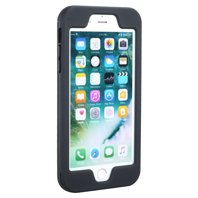 Card Slot TPU + PC Combo Phone Case for iPhone 6 Plus / 6s Plus - Black-7