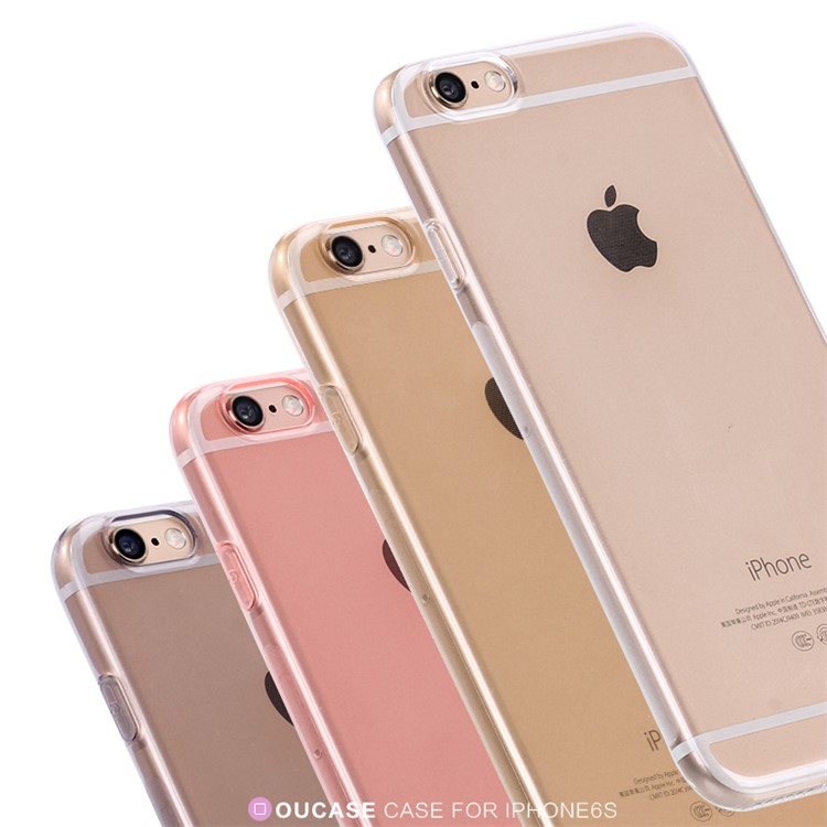 OUCASE Slim Crystal Flexible TPU Casing for iPhone 6 / 6s - Black-3