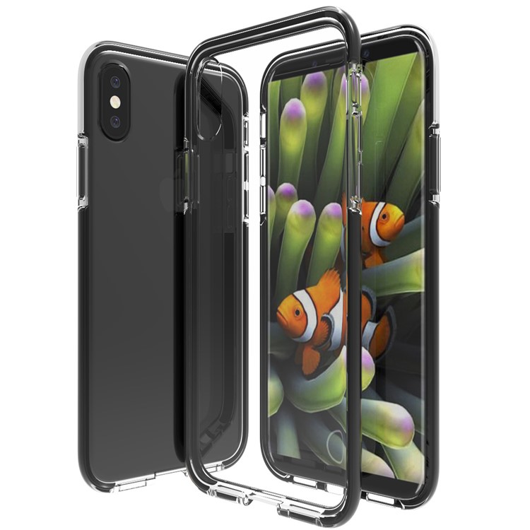 Shockproof TPU + TPE Hybrid Phone Case for iPhone 8 - Black-1