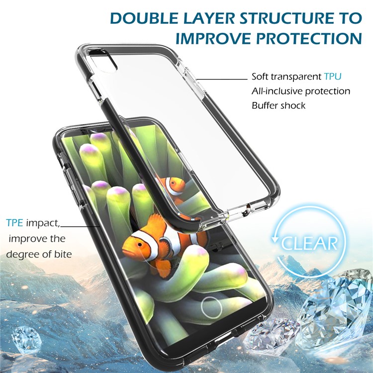 Shockproof TPU + TPE Hybrid Phone Case for iPhone 8 - Black-2