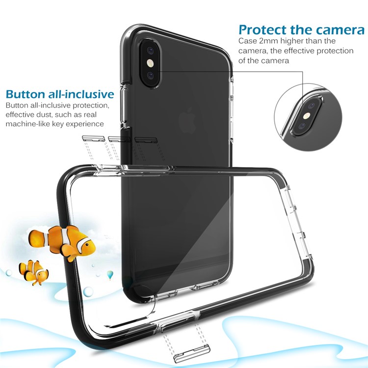 Shockproof TPU + TPE Hybrid Phone Case for iPhone 8 - Black-5