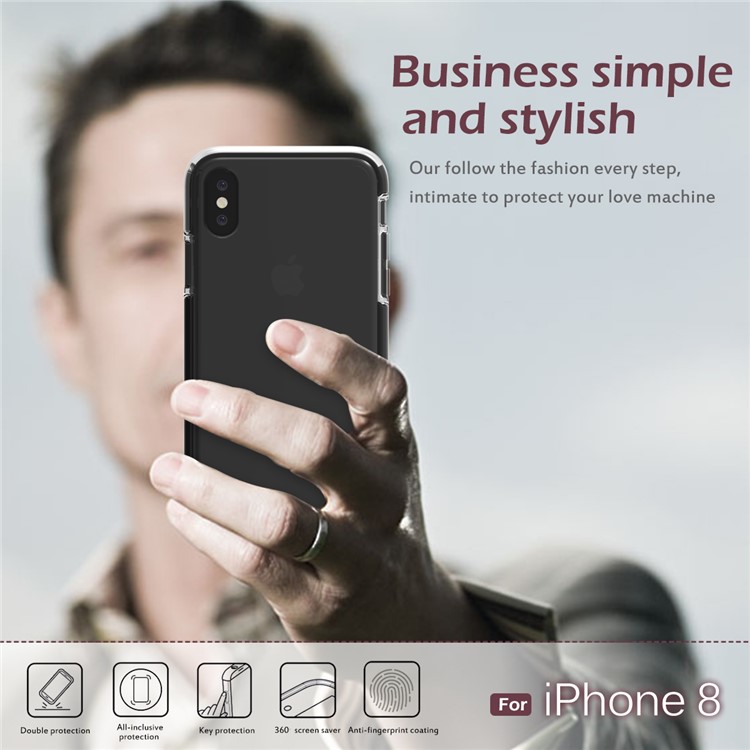Shockproof TPU + TPE Hybrid Phone Case for iPhone 8 - Black-6