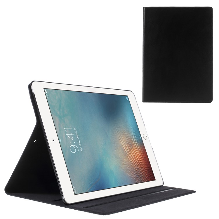 DOORMOON Genuine Leather Stand Tablet Case for iPad Pro 12.9 inch - Black-1