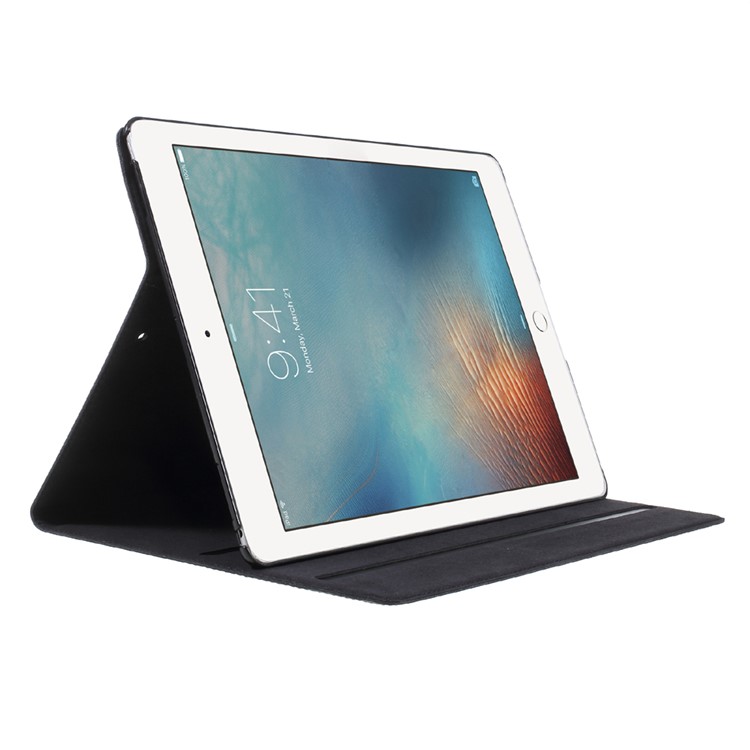 DOORMOON Genuine Leather Stand Tablet Case for iPad Pro 12.9 inch - Black-5