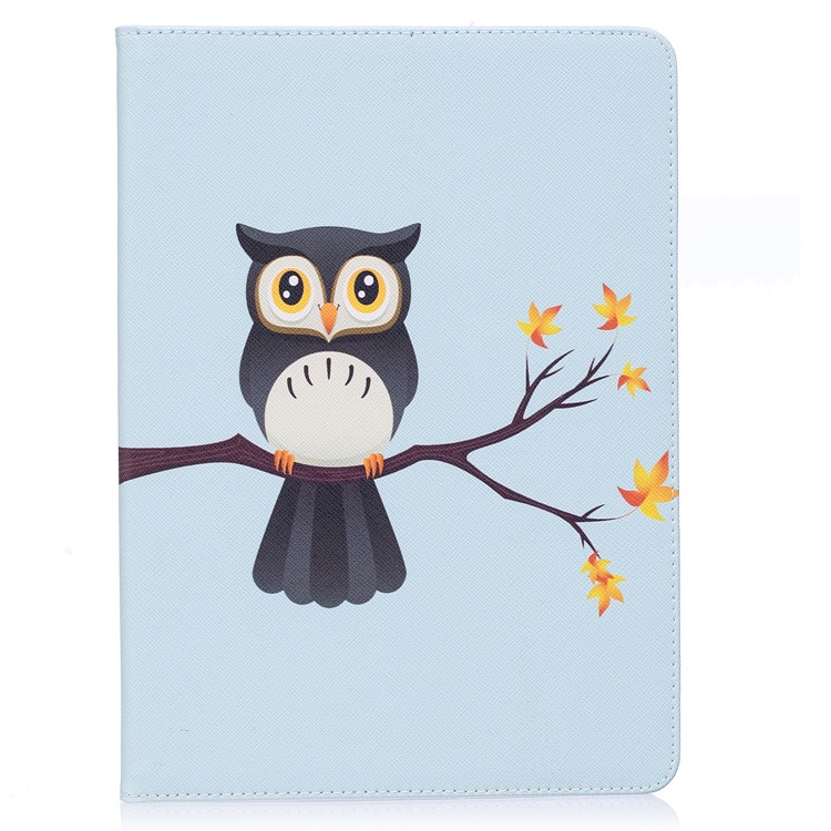 Patterned PU Leather Wallet Stand Protective Shell for iPad Pro 9.7 - Owl on Branch-2