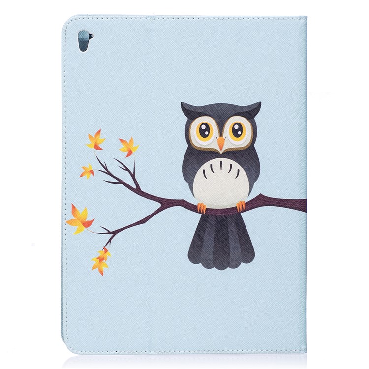 Patterned PU Leather Wallet Stand Protective Shell for iPad Pro 9.7 - Owl on Branch-3