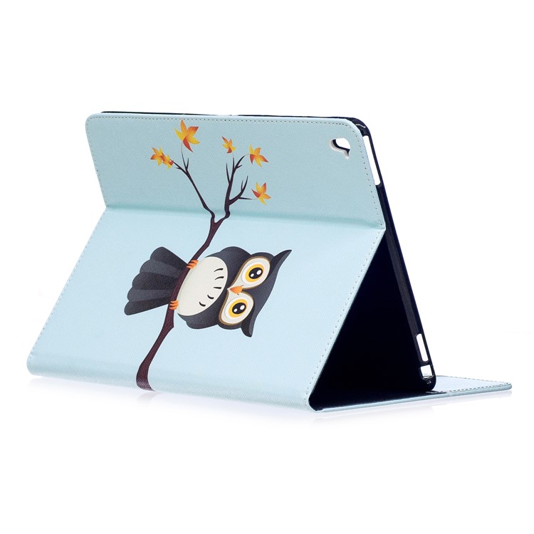 Patterned PU Leather Wallet Stand Protective Shell for iPad Pro 9.7 - Owl on Branch-4