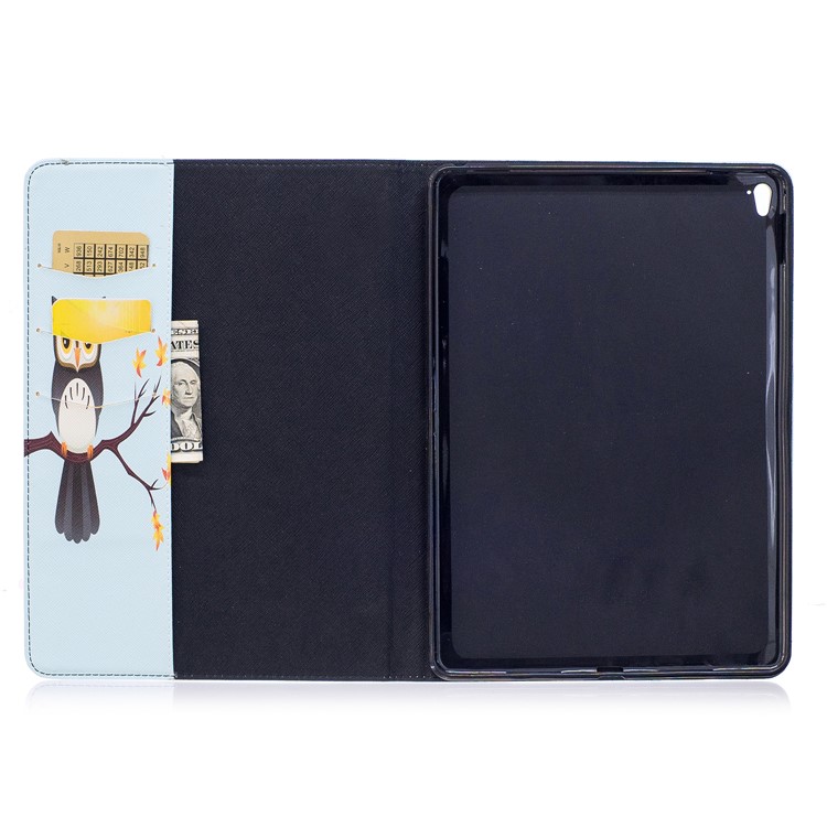 Patterned PU Leather Wallet Stand Protective Shell for iPad Pro 9.7 - Owl on Branch-8