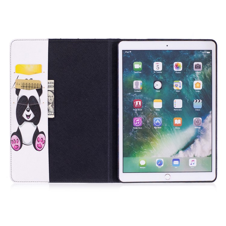 Patterned PU Leather Wallet Stand Protective Shell for iPad Pro 10.5 (2017) - Pink Foot Panda-8