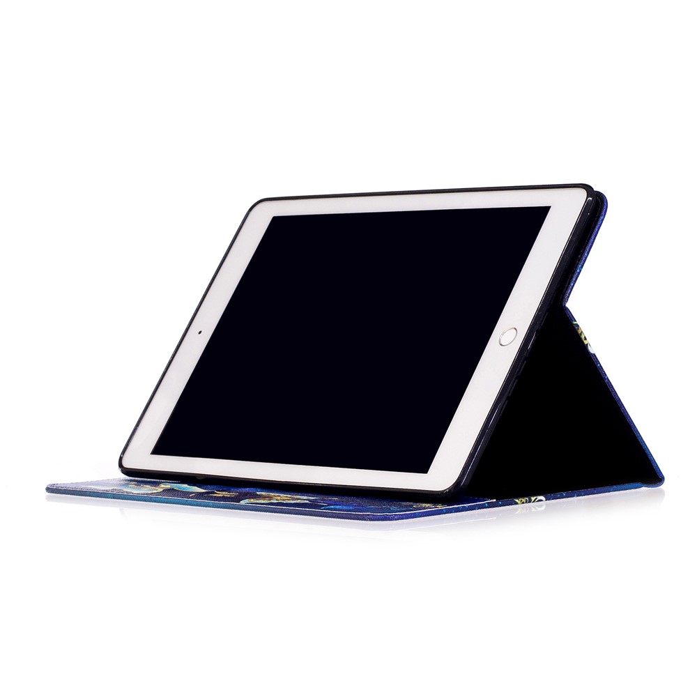 Печать шаблон бумажник стенд планшет Чехол для iPad 9.7(2017) - синяя бабочки-5