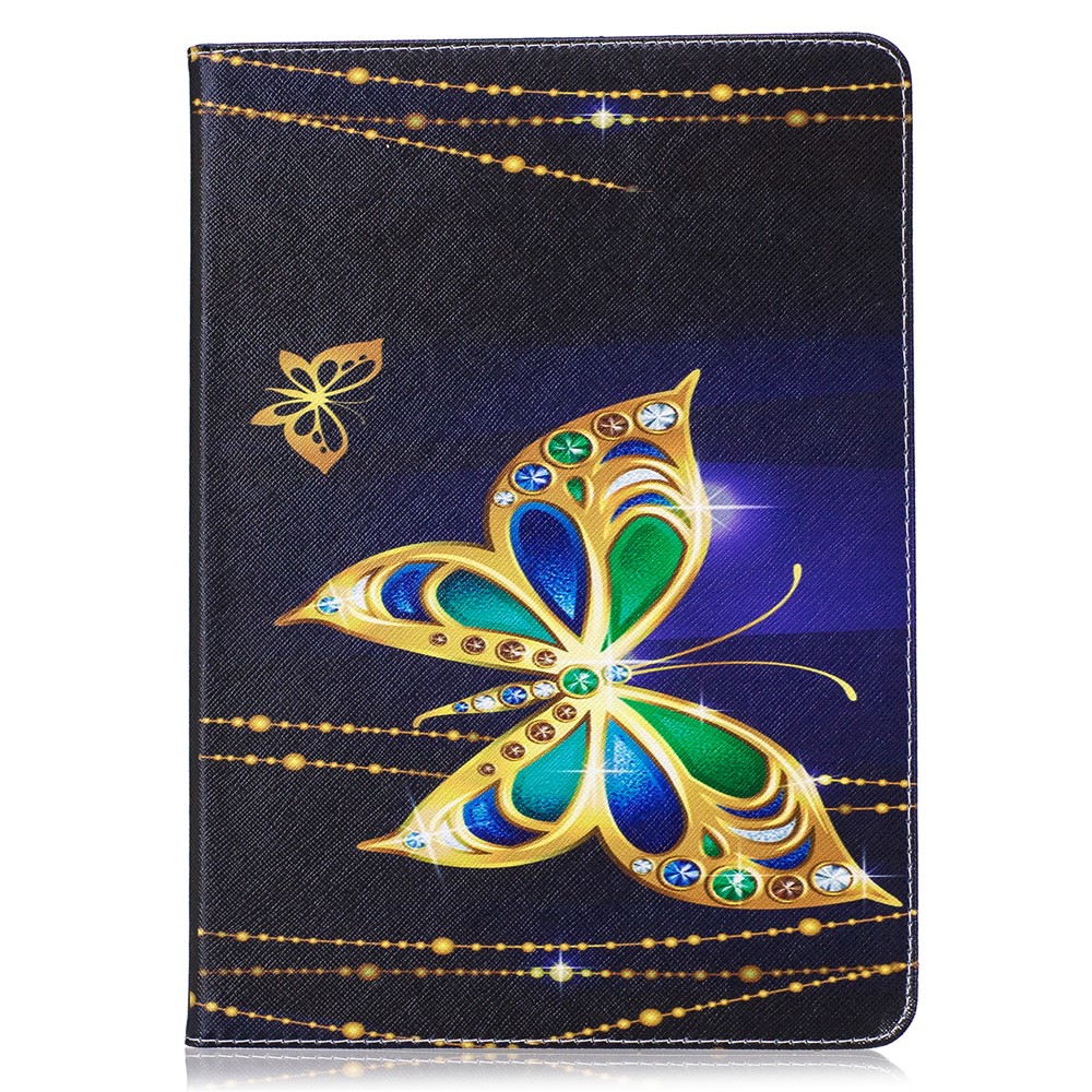 Couverture du Boîtier du Support D'impression de Motif Pour Ipad 9,7 Pouces (2018) /9.7 (2017) - Papillon Doré