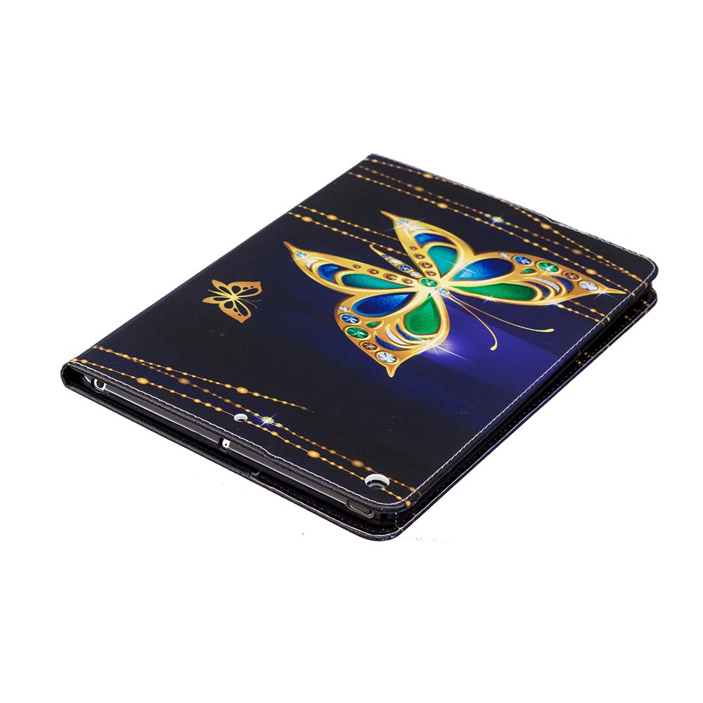 Couverture du Boîtier du Support D'impression de Motif Pour Ipad 9,7 Pouces (2018) /9.7 (2017) - Papillon Doré