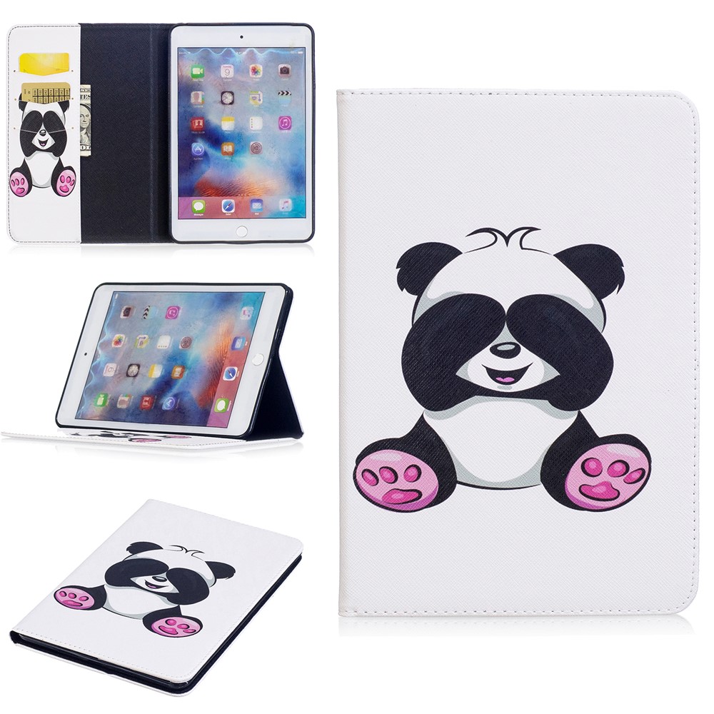 Pattern Printing Wallet Leather Stand Case for iPad mini 4 - Shy Panda-1