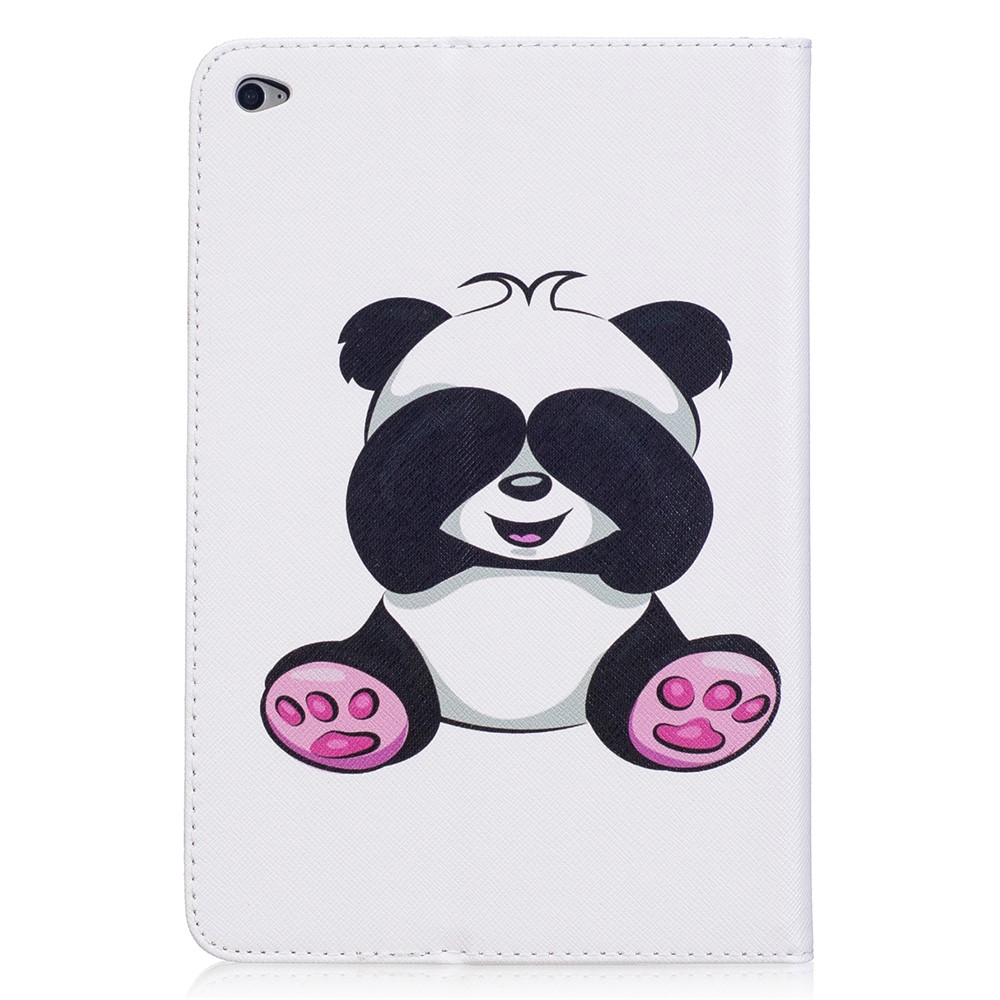 Musterdruck Brieftasche Lederstand Hülle Für Ipad Mini 4 - Schüchterner Panda-3