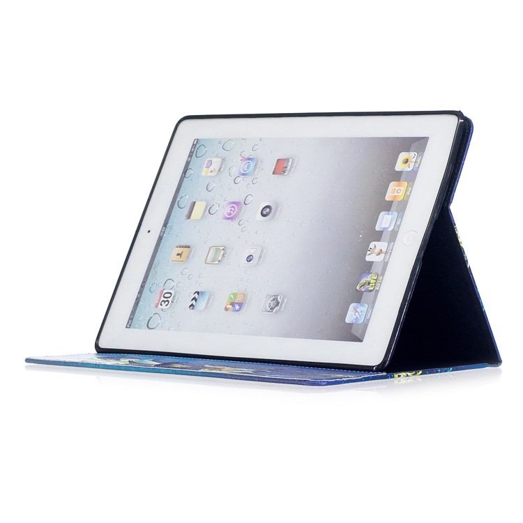 Pattern Printing PU Leather Card Holder Flip Stand Case for iPad 4/3/2 - Elegant Butterflies-5