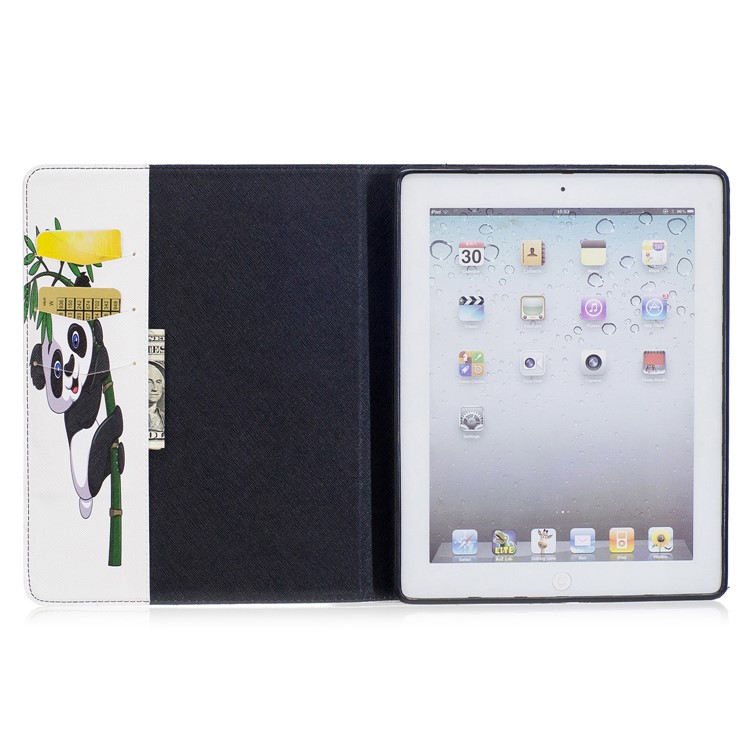 Pattern Printing Folio Flip Ledertasche Shell mit Card Slots für iPad 4/3/2 - anbetungswürdig Panda-8