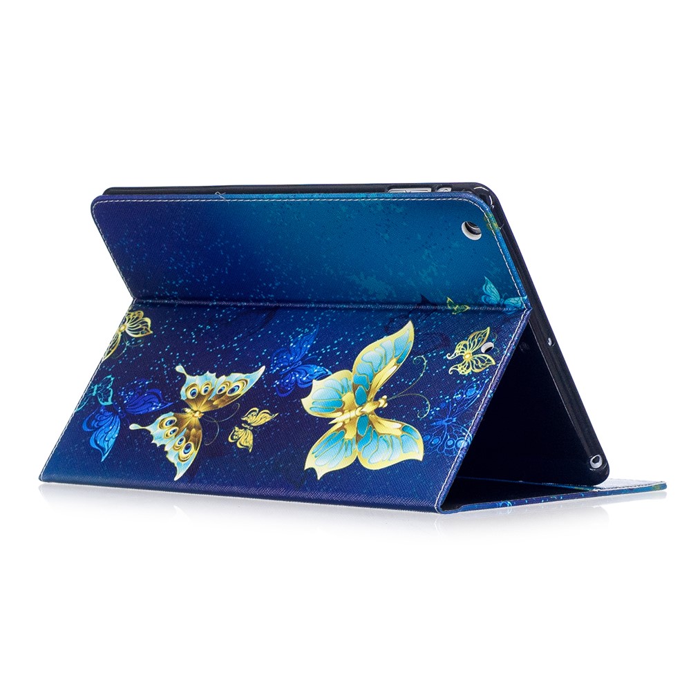 Pattern Printing Brieftasche Leder Schutz Flip Stand Cover für iPad Air - Elegante Schmetterlinge-4
