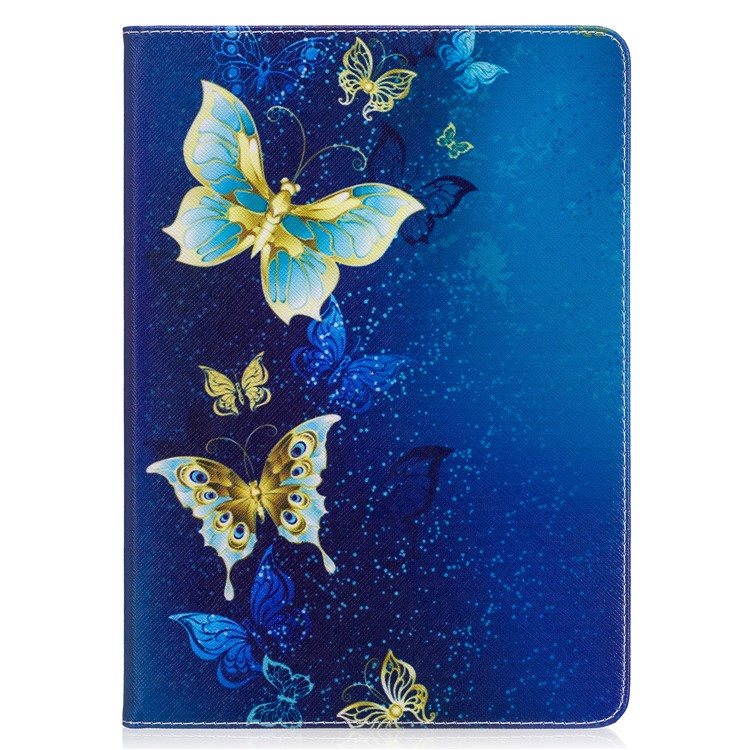 Pattern Printing Wallet Leather Stand Tablet Cover for iPad Air 2 - Blue Butterflies-2