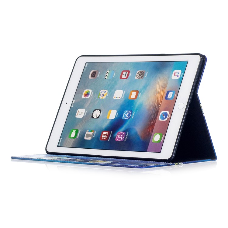 Pattern Printing Wallet Leather Stand Tablet Cover for iPad Air 2 - Blue Butterflies-5