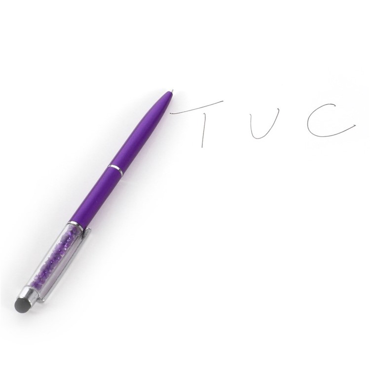 Rhinestone Decorated Stylus Pen with Ball Point Pen Feature for iPhone Samsung Sony etc - Purple-4