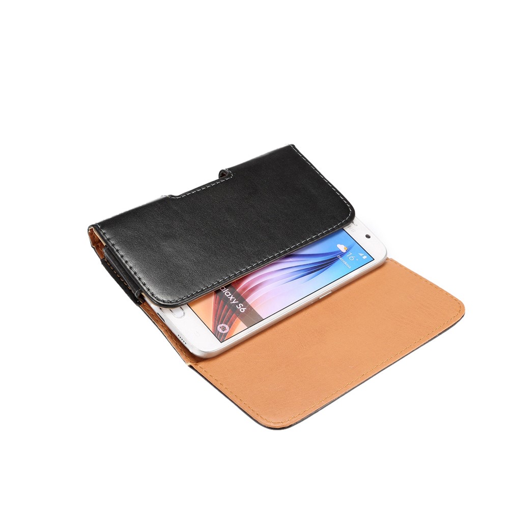 Étui de Boîtier en Cuir de la Courroie Rotative Universelle Pour Samsung Iphone Huawei Etc Smartphone de 5,2 Pouces, Taille: 14,5 x 7,3 x 1,5 cm