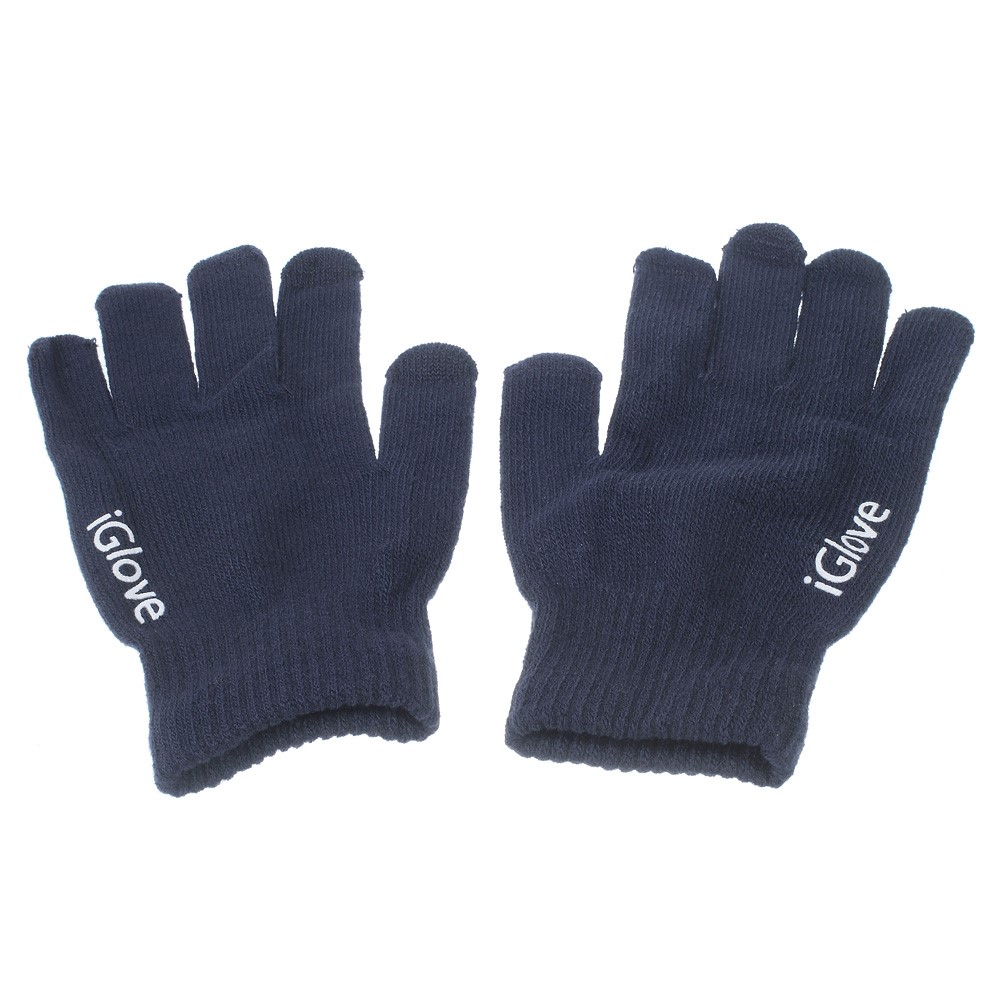 IGLOVE Luvas De Tela De Toque Entrelaçadas Para Iphone Ipad E Dispositivos Touchscreen Capacitivos - Azul Escuro-2
