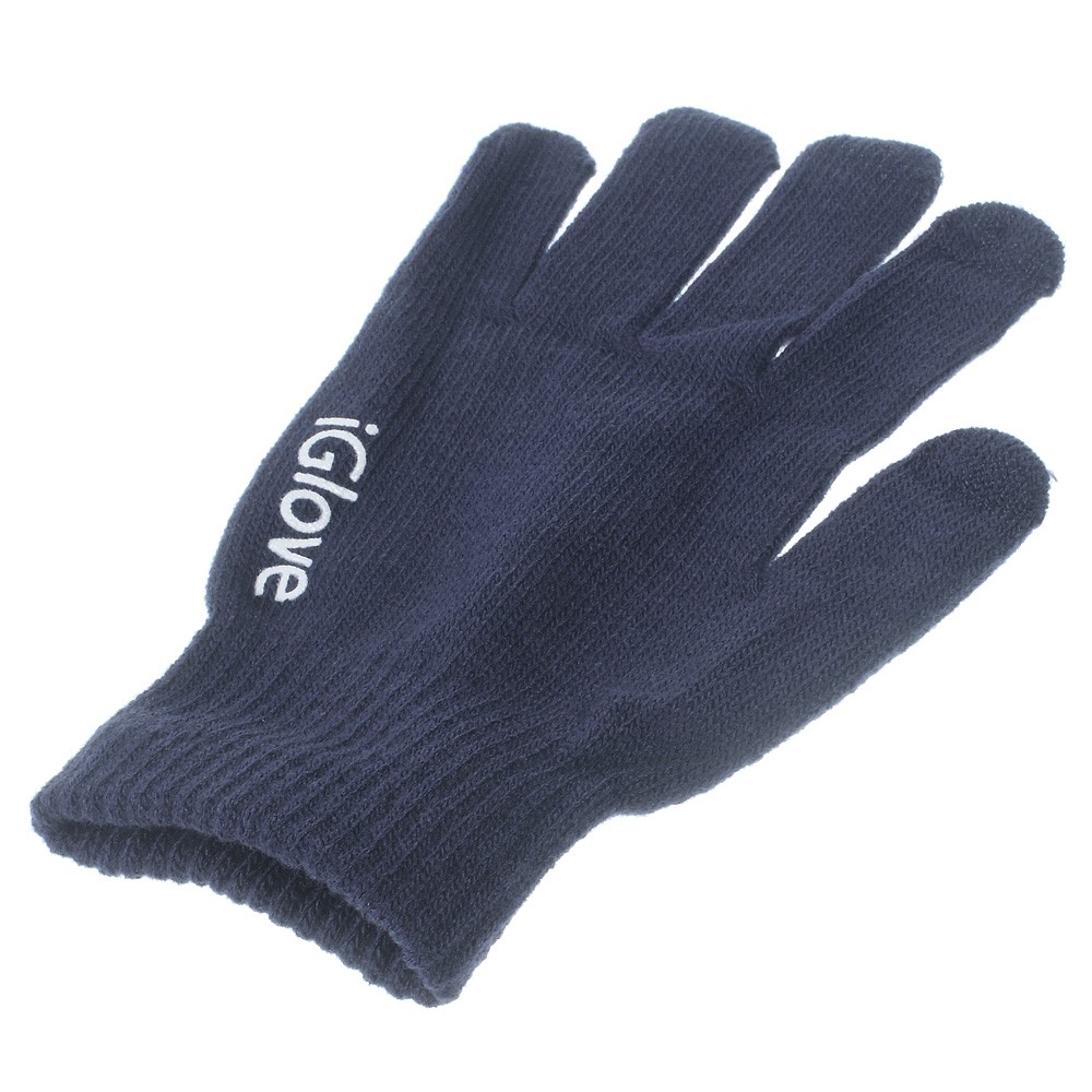 IGLOVE Luvas De Tela De Toque Entrelaçadas Para Iphone Ipad E Dispositivos Touchscreen Capacitivos - Azul Escuro-3