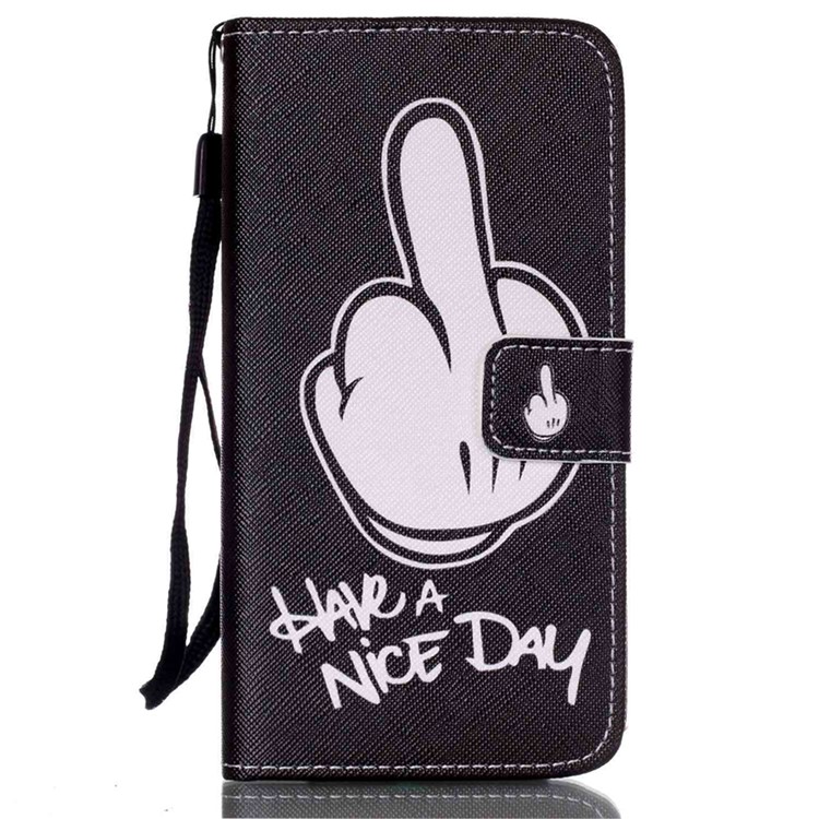 

Wallet Leather Stand Case for Samsung Galaxy S6 G920 - Gesture and Quote