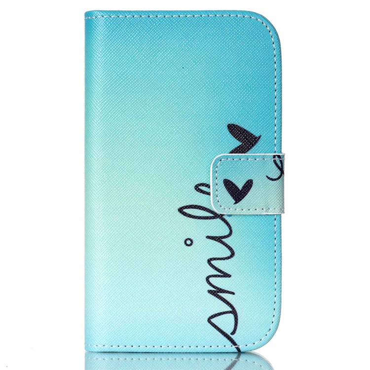 

Кожаный Чехол Для Кошелька Для Галактики Samsung Xcover 3 SM-G388F - Слово Улыбка И Бабочка, Galaxy Xcover 3