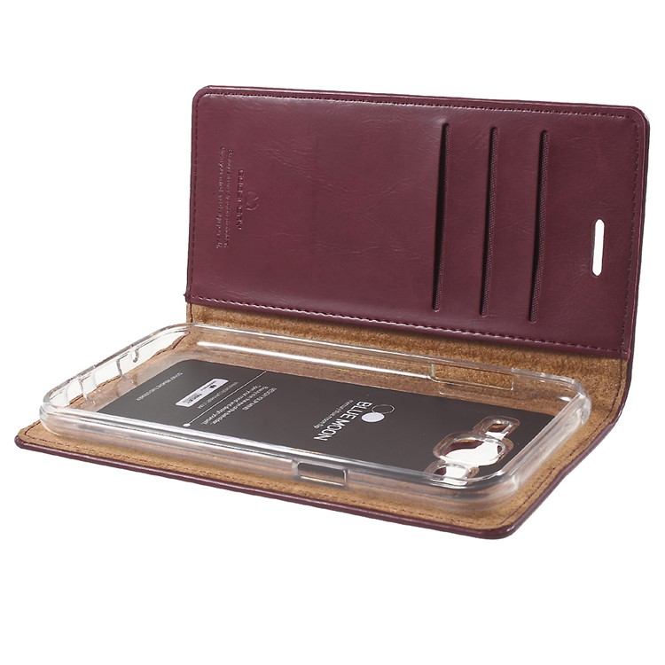 MERCURY GOOSPERY Capa de couro Blue Moon para Samsung Galaxy J5 J500F - vinho vermelho-8