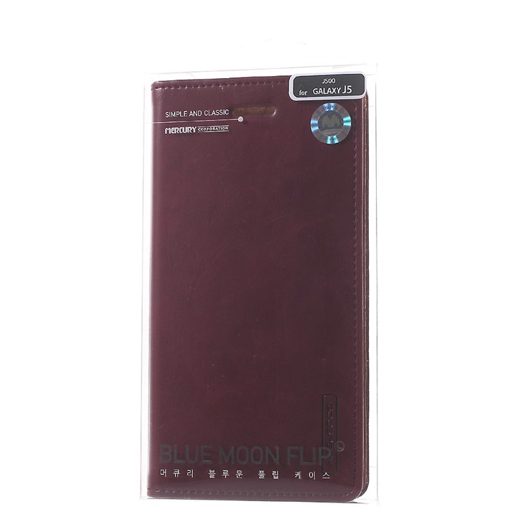 MERCURY GOOSPERY Capa de couro Blue Moon para Samsung Galaxy J5 J500F - vinho vermelho-9