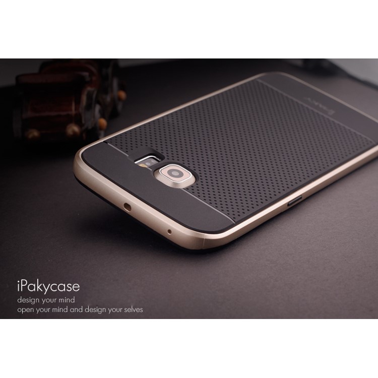 IPAKY for Samsung Galaxy S6 Edge G925 PC + TPU Shell Case Hybrid 2-Piece - Gold-2