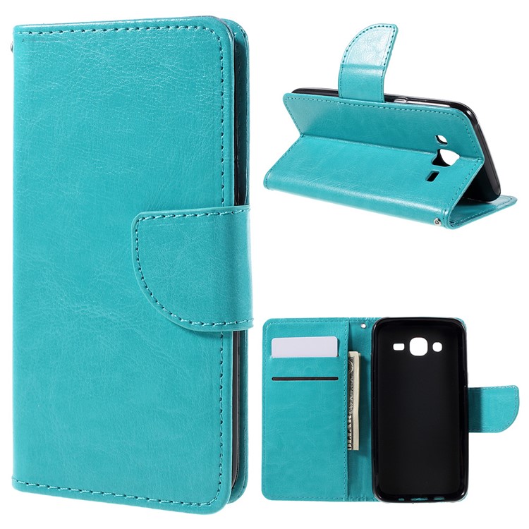 

Leather Card Holder Stand Case for Samsung Galaxy J5 SM-J500F - Blue