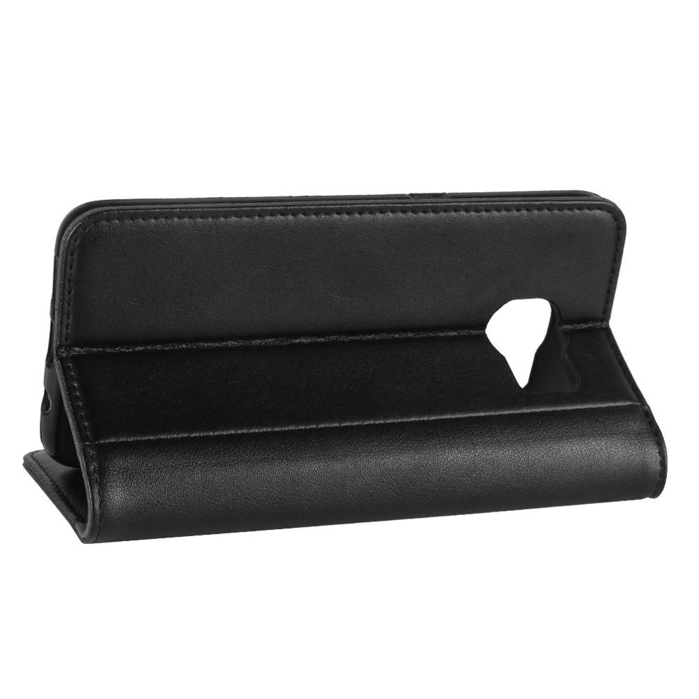 Für Samsung Galaxy S7 SM-G930 Echtes Leder Brieftasche Ständer Schutzhülle Zubehör - Schwarz-6